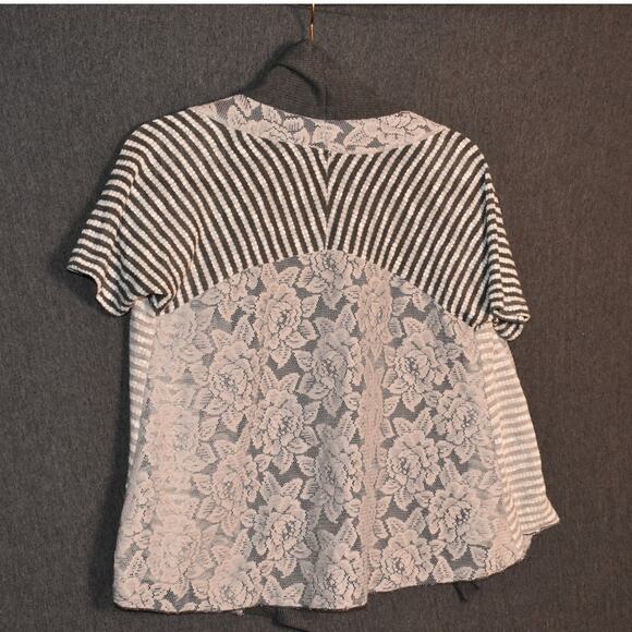 VINTAGE Daytrip Lace-Back Cardigan Women's Small Floral Boho Artsy Top USA Made - Picture 4 of 9